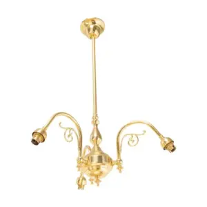 Lighting Inspirations Victoriana 3 Light Pendant Polished Brass Frame Only LOI3090306