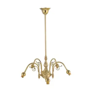 Lighting Inspirations Victoriana 5 Light Pendant Polished Brass Frame Only LOI3090307