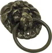 Superior Brass Lion Ring Pull Iron Black 60mm SUP2044