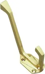 Superior Brass Hat Coat Hook Art Deco PB 100mm SUP3220