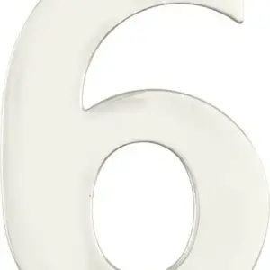 Superior Brass Architectural Numeral No6 316 PolSSteel 130mm SUP38916