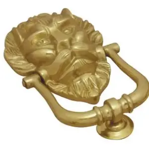 Superior Brass Lion Door Knocker PB 200mm SUP4023
