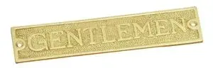 Superior Brass Gentlemen Sign PB 40x175mm SUP4281