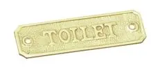 Superior Brass Toilet Sign PB 33x115mm SUP4283