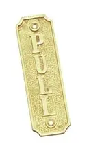 Superior Brass Pull Sign PB 115x35mm SUP4289