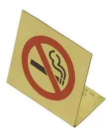 Superior Brass No Smoking Desk Sign PB 90x90mm SUP4290