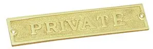 Superior Brass Private Sign PB 40x175mm SUP4297