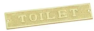 Superior Brass Toilet Sign PB 40x175mm SUP4298