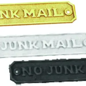 Superior Brass No Junk Mail Sign PB 40x170mm SUP4299