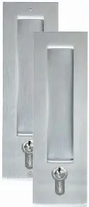 Superior Brass Flush Pull Rectangle Euro Cyl Hole SC 220x55mm SUP43754E
