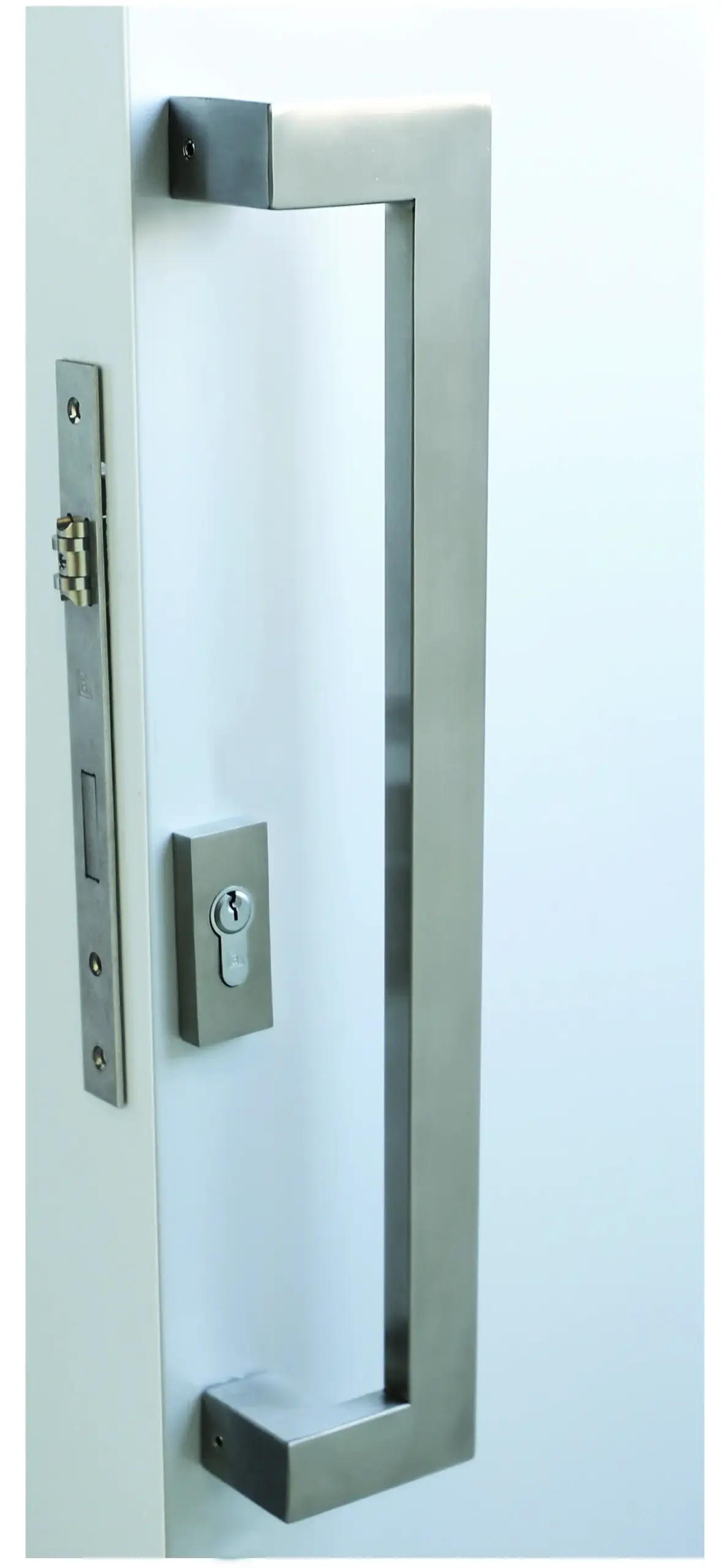 Superior Brass Entry Pull Handle 90mm Offset Slim Linear 316 SSS 450mm SUP43961