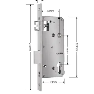 Superior Brass Entrance Lock 60x85mm Digital Lever 5940005 240x22mm SUP49429