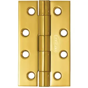 Superior Brass Butt Hinge Fixed Pin inc screws PB 100x100mm SUP5009