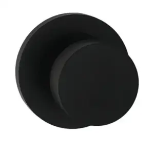 Superior Brass Flat Face Knob Passage Set Black 73mm Rose SUP53556