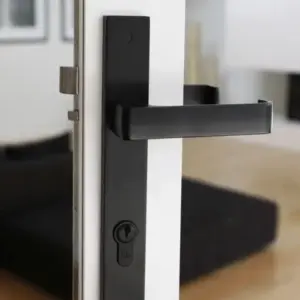 Superior Brass Long Plate Entrance Set CC 85mm DDA Lever Black 225x32mm SUP53665E