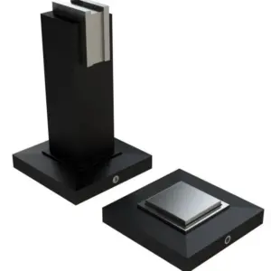 Superior Brass Door Stop Magnetic Wall Mount Square Black 75x48mm SUP53729