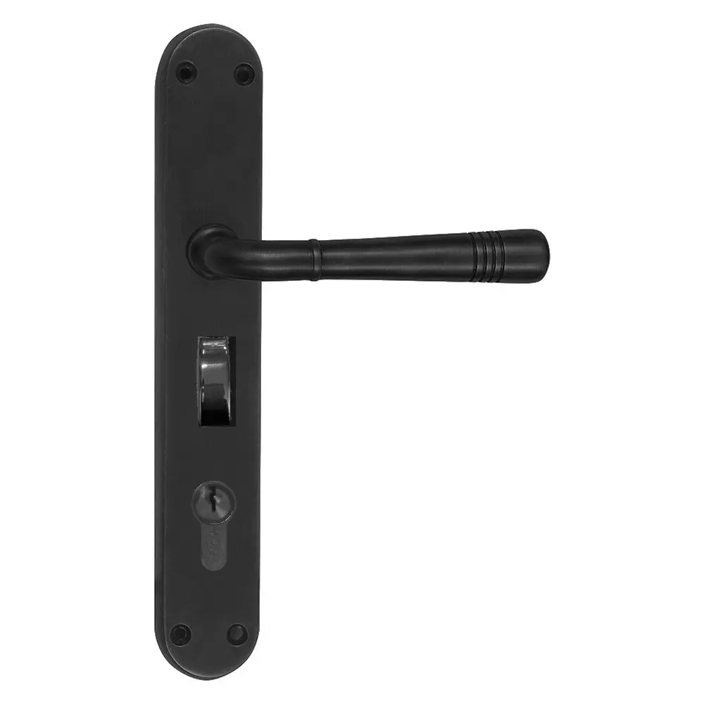 Superior Brass Lever Handle myLOCK Entrance Set Black 255x42mm SUP53821M