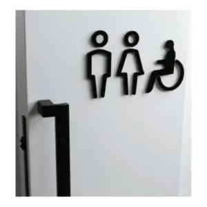 Superior Brass Acrylic Bathroom Sign MFDis SUP58130
