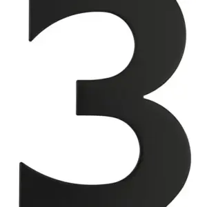 Superior Brass Architectural Numeral No3 316 SSteel Black 225mm SUP58933