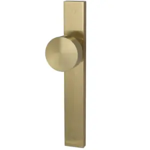 Superior Brass Long Plate Flat Face Knob Passage Set Satin Brass 225mm SUP93676
