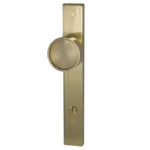 Superior Brass Long Plate Recessed Face Knob Entrance Set Satin Brass 225mm SUP93677E